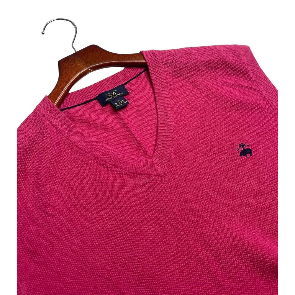 Brooks Brothers 346 Men's XL  Vest Sweater Linen Cotton Blend‎ Pink